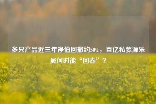 多只产品近三年净值回撤约50%，百亿私募源乐晟何时能“回春”？-第1张图片-十倍杠杆-股票杠杆