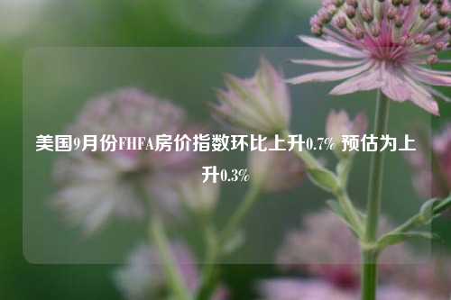 美国9月份FHFA房价指数环比上升0.7% 预估为上升0.3%-第1张图片-十倍杠杆-股票杠杆