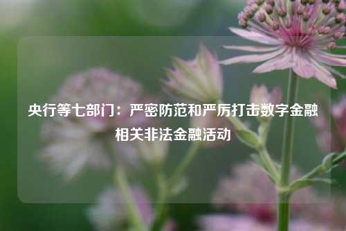 央行等七部门：严密防范和严厉打击数字金融相关非法金融活动-第1张图片-十倍杠杆-股票杠杆