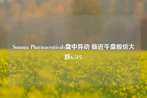 Sonoma Pharmaceuticals盘中异动 临近午盘股价大跌6.51%-第1张图片-十倍杠杆-股票杠杆