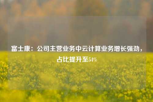 富士康：公司主营业务中云计算业务增长强劲，占比提升至54%-第1张图片-十倍杠杆-股票杠杆