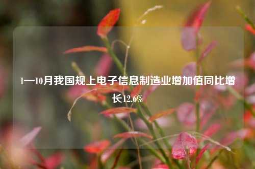 1—10月我国规上电子信息制造业增加值同比增长12.6%-第1张图片-十倍杠杆-股票杠杆