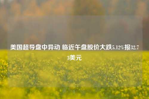 美国超导盘中异动 临近午盘股价大跌5.12%报32.73美元-第1张图片-十倍杠杆-股票杠杆