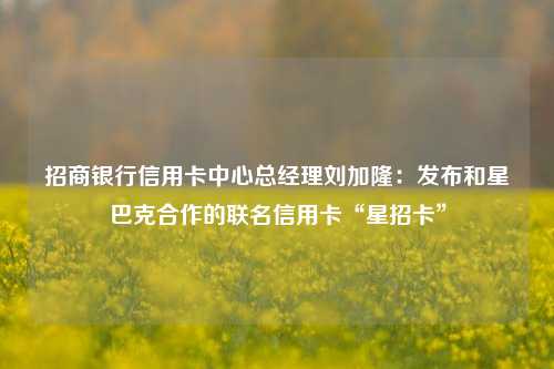 招商银行信用卡中心总经理刘加隆：发布和星巴克合作的联名信用卡“星招卡”-第1张图片-十倍杠杆-股票杠杆