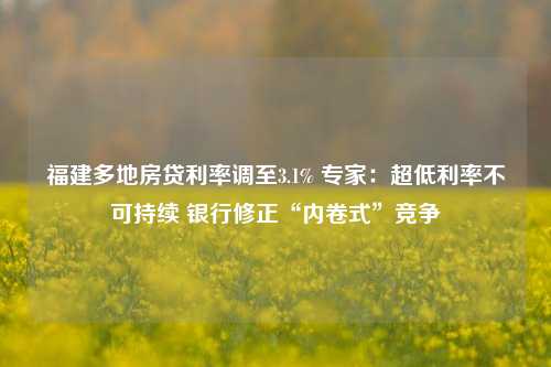 福建多地房贷利率调至3.1% 专家：超低利率不可持续 银行修正“内卷式”竞争-第1张图片-十倍杠杆-股票杠杆