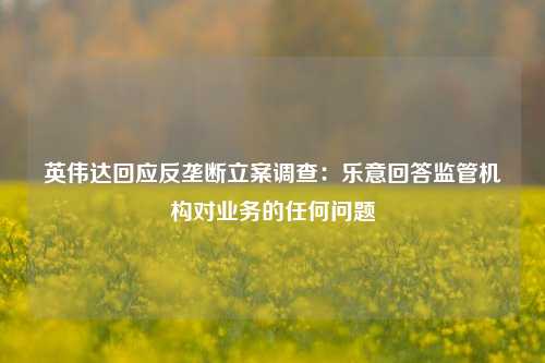 英伟达回应反垄断立案调查：乐意回答监管机构对业务的任何问题-第1张图片-十倍杠杆-股票杠杆