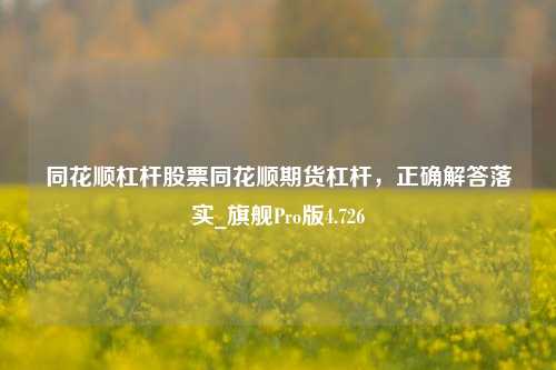 同花顺杠杆股票同花顺期货杠杆，正确解答落实_旗舰Pro版4.726-第1张图片-十倍杠杆-股票杠杆